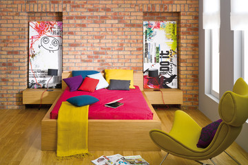 Ložnice z pásku Moorbrand žlutého pískovaného stínovaného